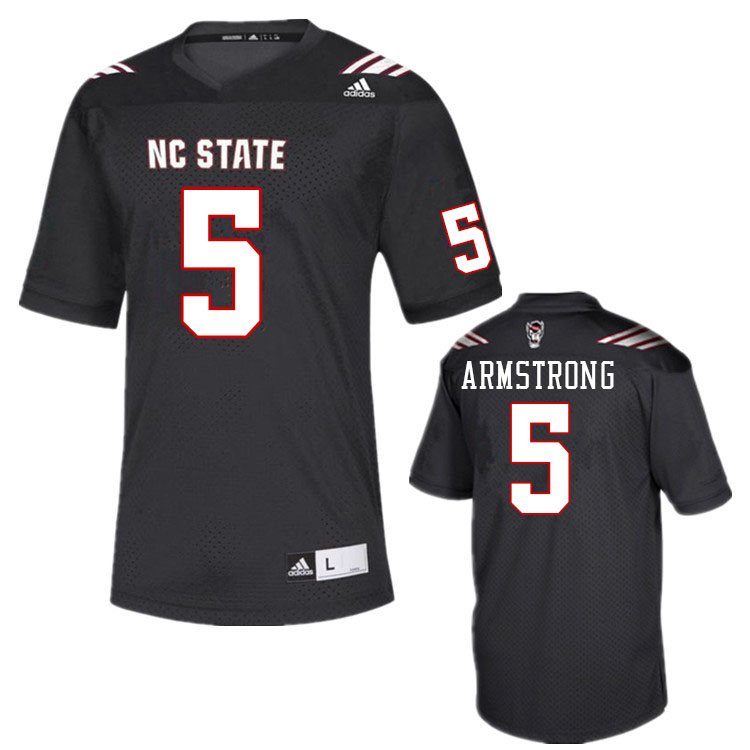 Men #5 Brennan Armstrong North Carolina State Wolfpacks College Football Jerseys Stitched-Black - Click Image to Close